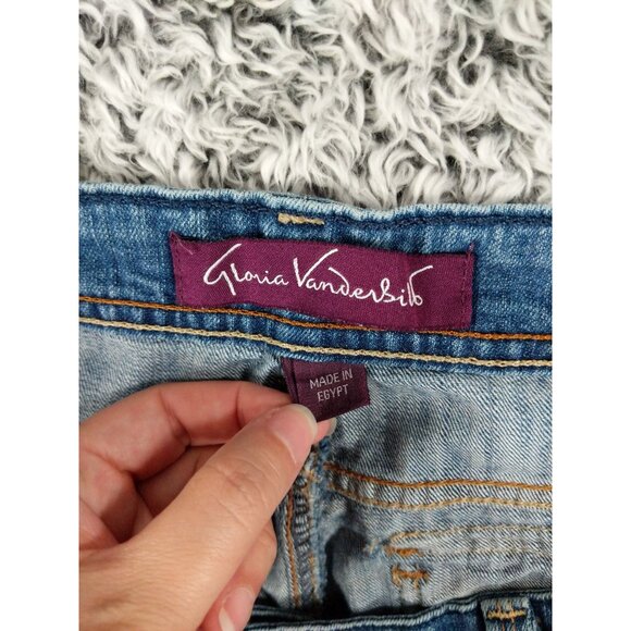 GLORIA VANDERBILT Straight Leg Jeans Women SZ 34 x 30.5 Flap Pockets Medium Wash - Picture 7 of 9